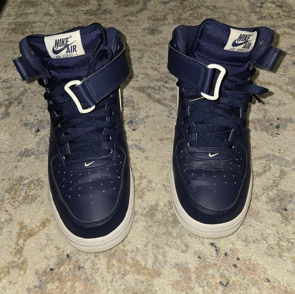 Nike Air Force 1 Navy Blue High-Top Sneakers